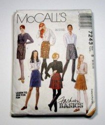 7243 SLIM, PLEAT, KILT A-LINE WRAP SKIRT PATTERN 4-8, 8-12,10-14